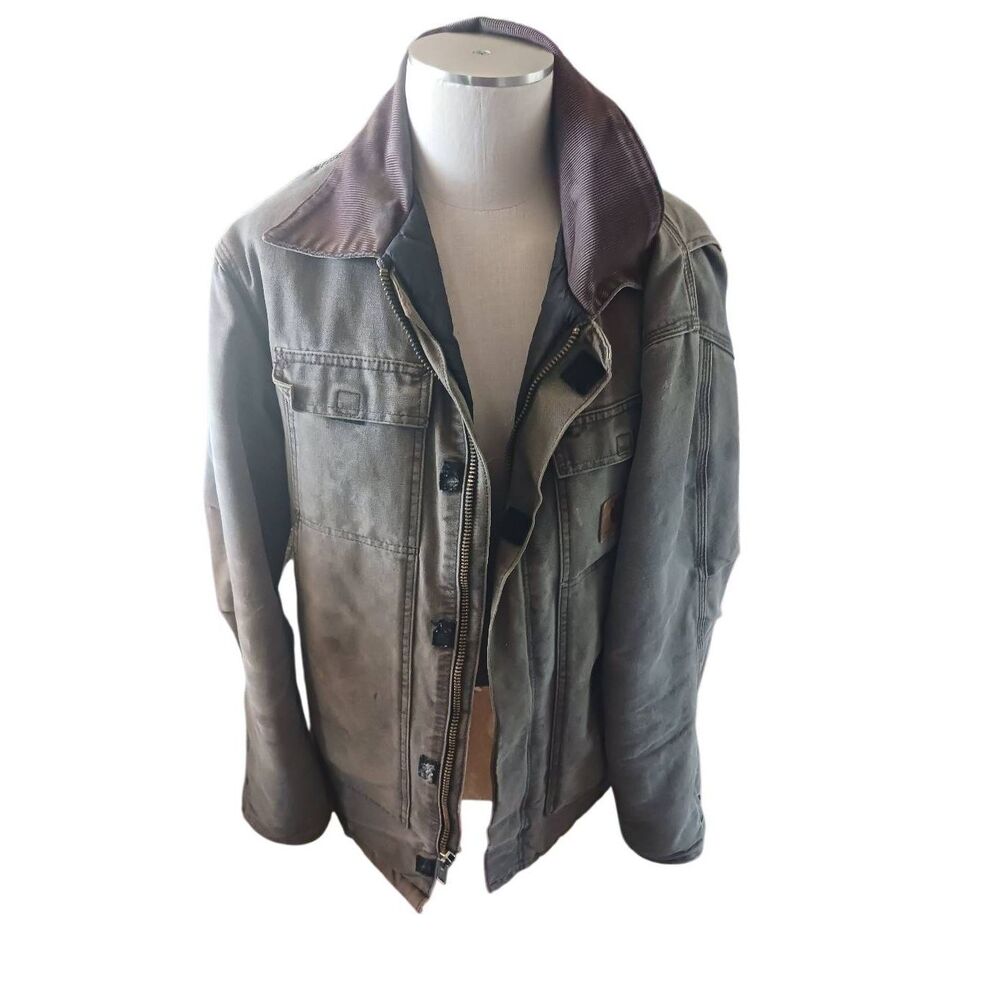 Vintage Made in the USA carhartt Detroit style  double closure large regular